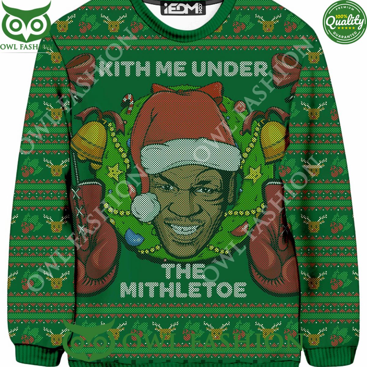 The Mithletoe Mike Tyson Kith Me under Ugly Sweater Jumper Boxing Legend