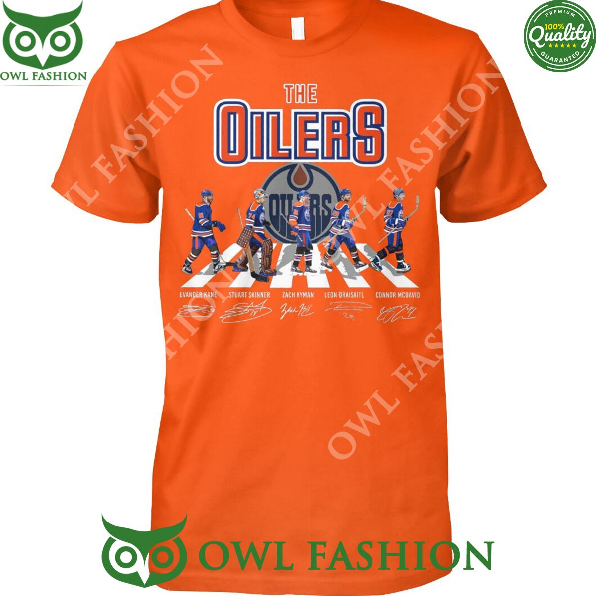 The Oilers Ice hockey Edmonton 5 players sign t shirt