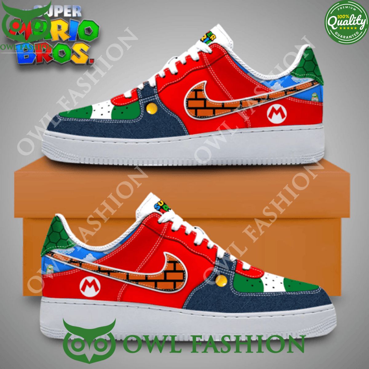 The Super Mario Bros Brick Nike Air Force 1 Shoes