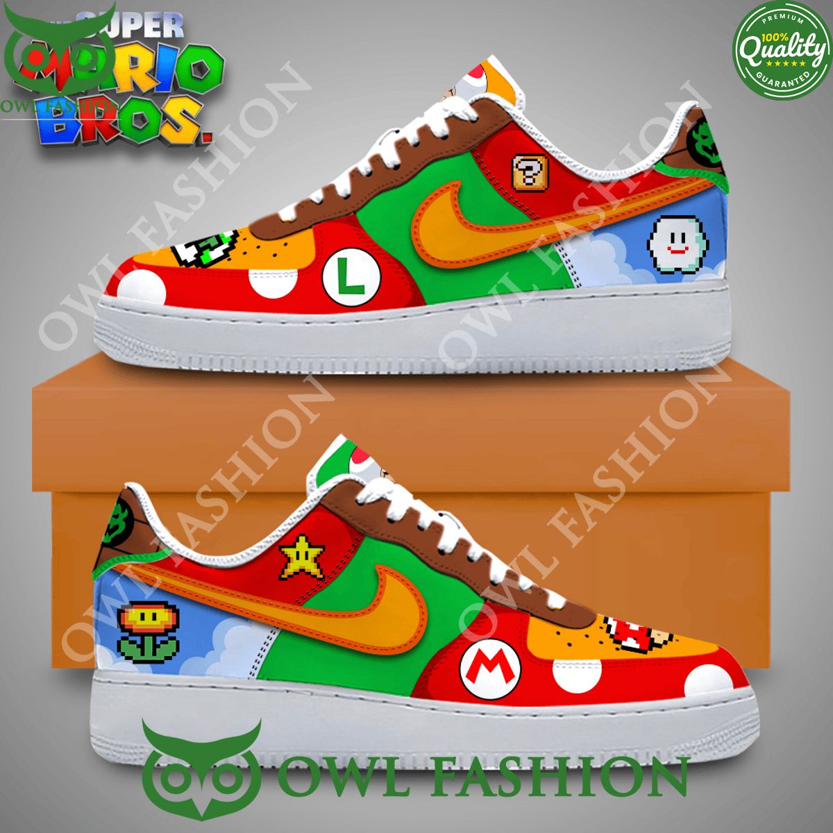 The Super Mario Bros Game Level Nike Air Force 1 Shoes