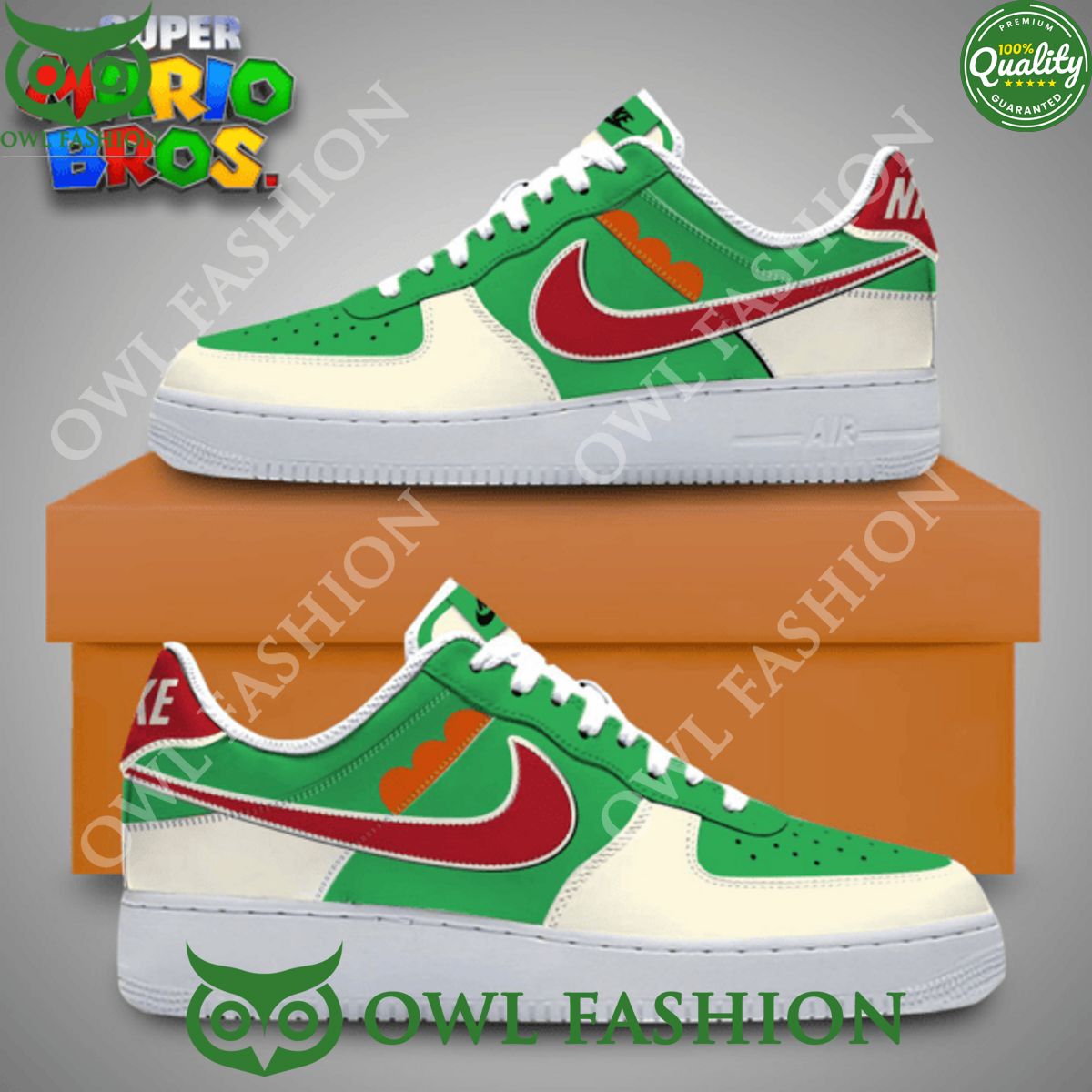 The Super Mario Bros Nike Green Air Force 1 Shoes