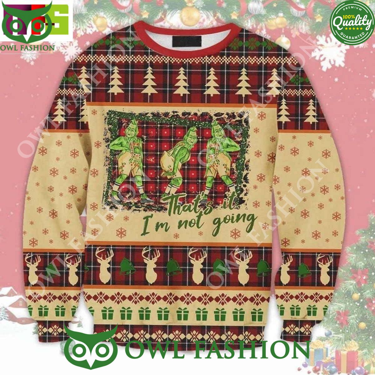 The Vintage Grinch That Is I Am Not Going Christmas Ugly Sweater 2023