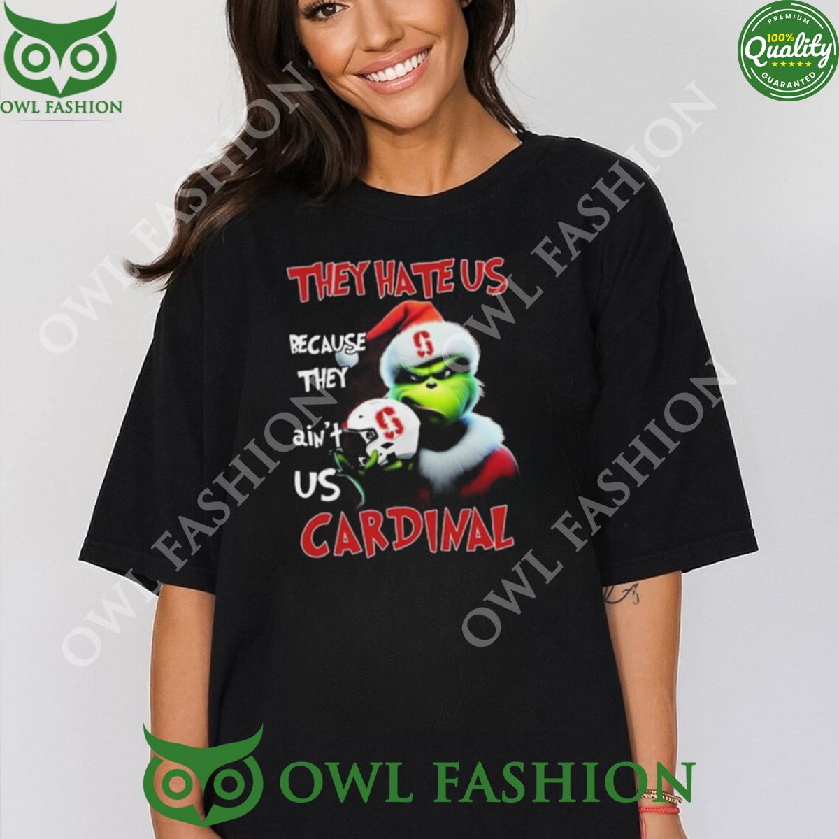 They Hate Us Because Ain’t Us Cardinal Santa Grinch Christmas t Shirt