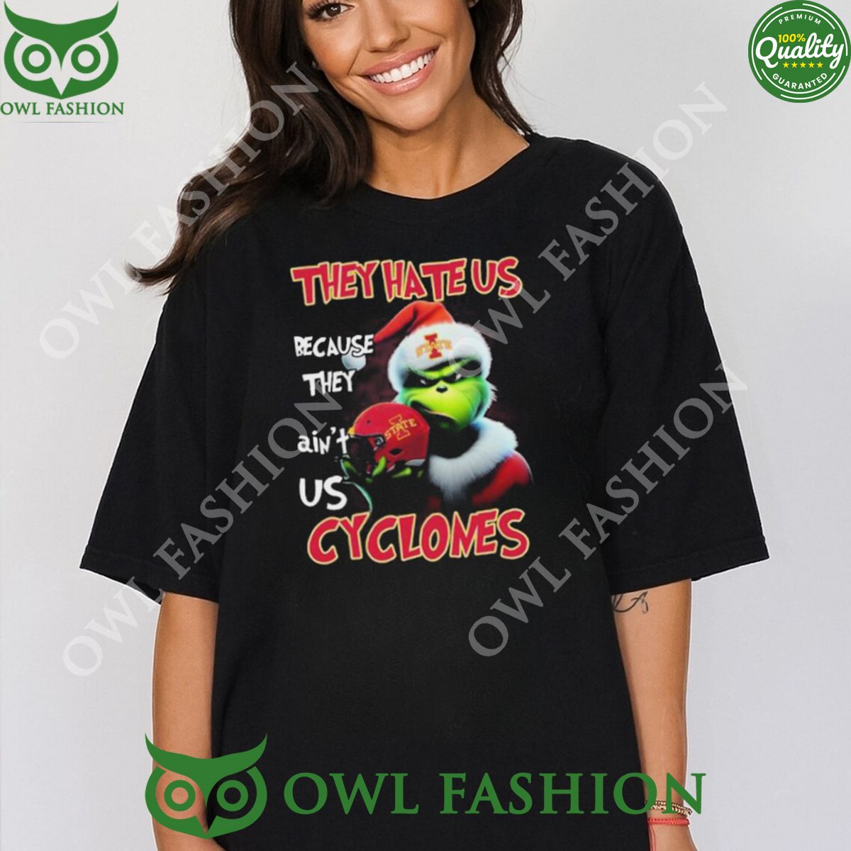 They Hate Us Because Ain’t Us Iowa State Cyclones Santa Grinch Christmas T-Shirt 