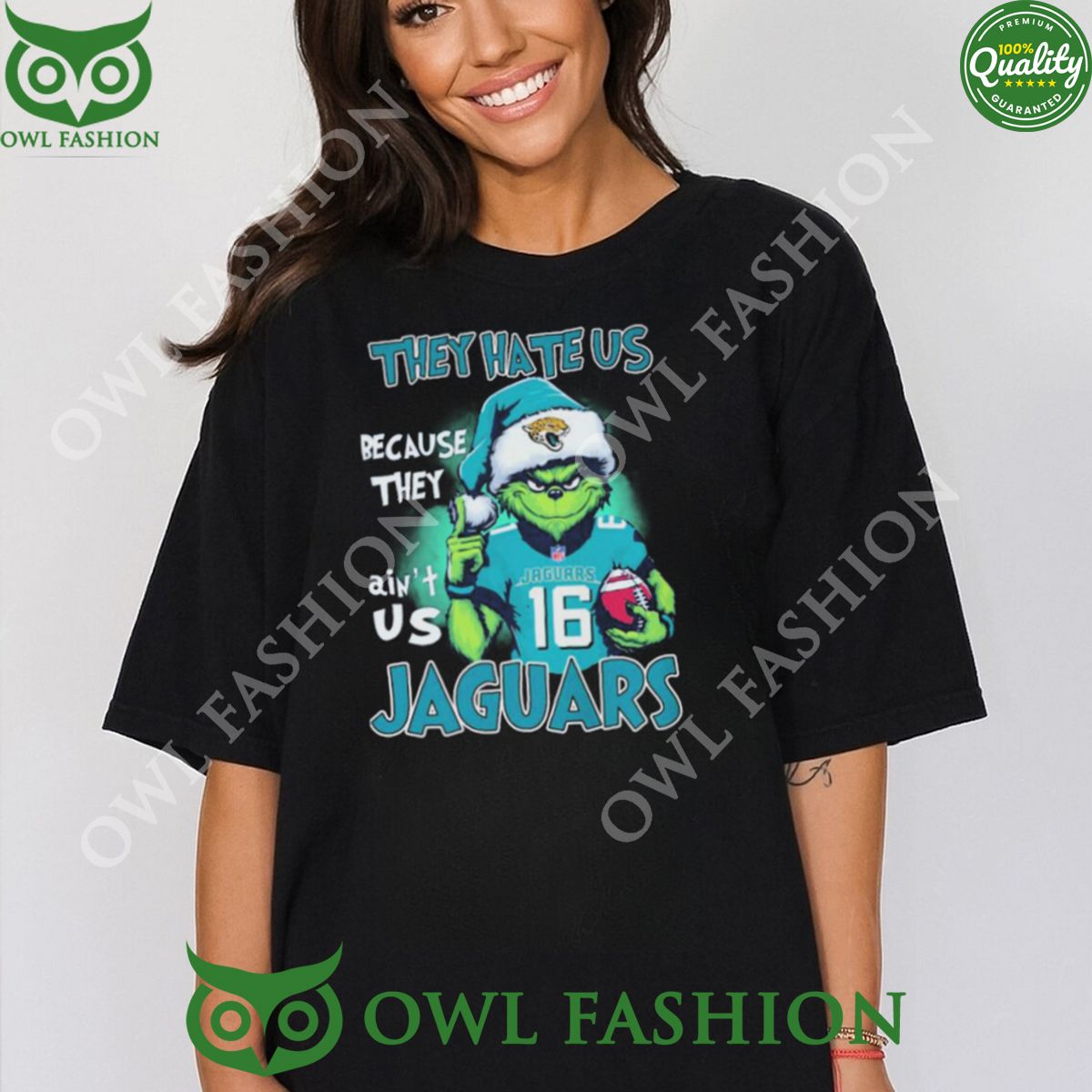 They Hate Us Because Ain’t Us Jacksonville Jaguars The Grinch Trevor Lawrence Christmas T-Shirt 