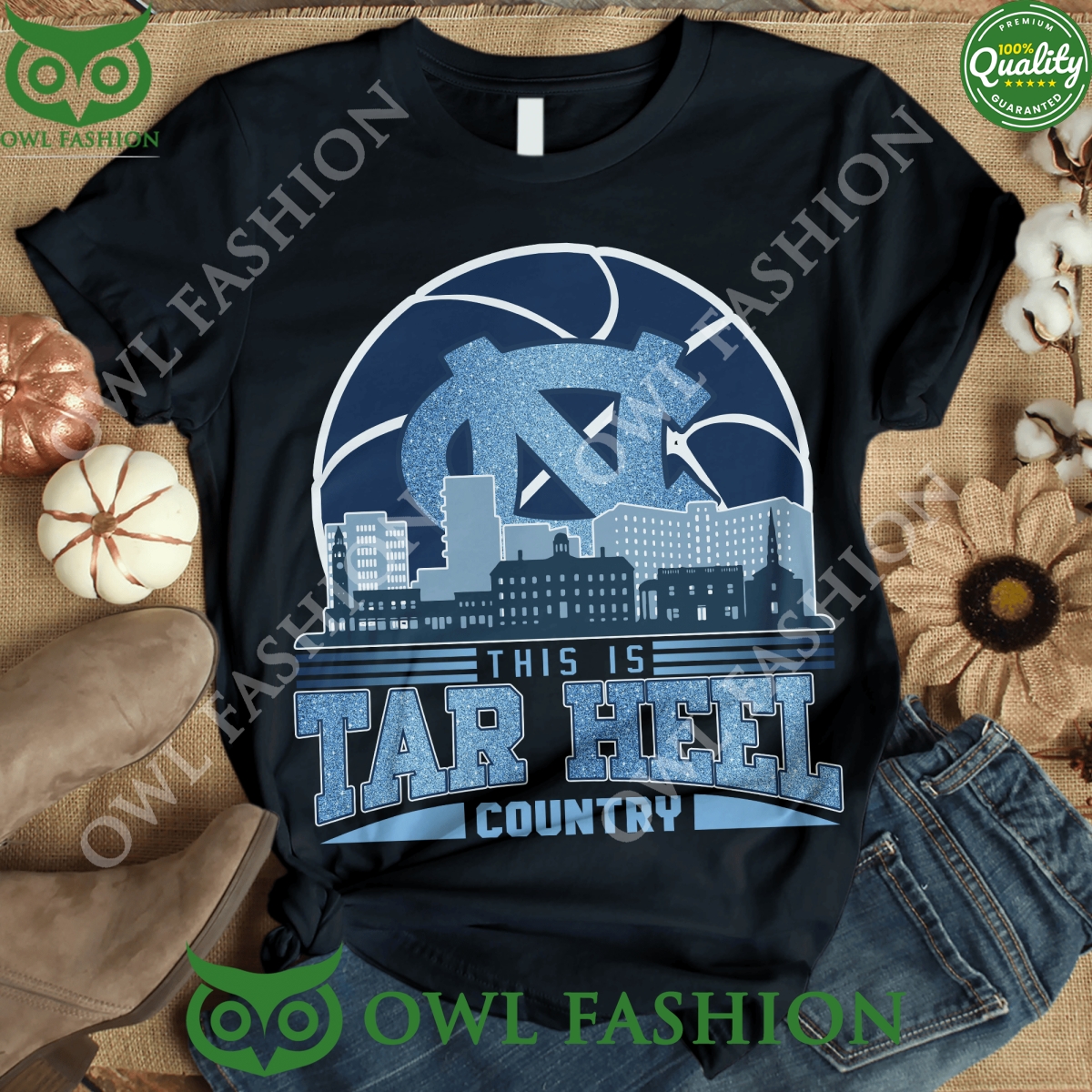 This is Tar Heel Country UNC Black 2D t Shirt