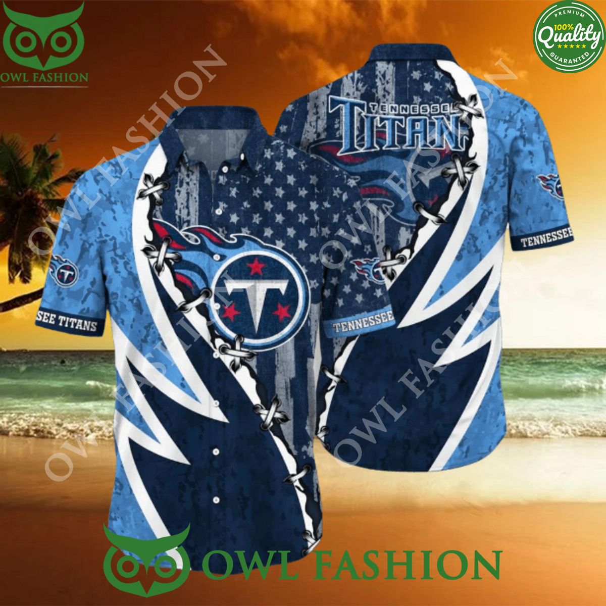 This Summer NFL Tennessee Titans American Flag Print Hawaiian Shirt 2024