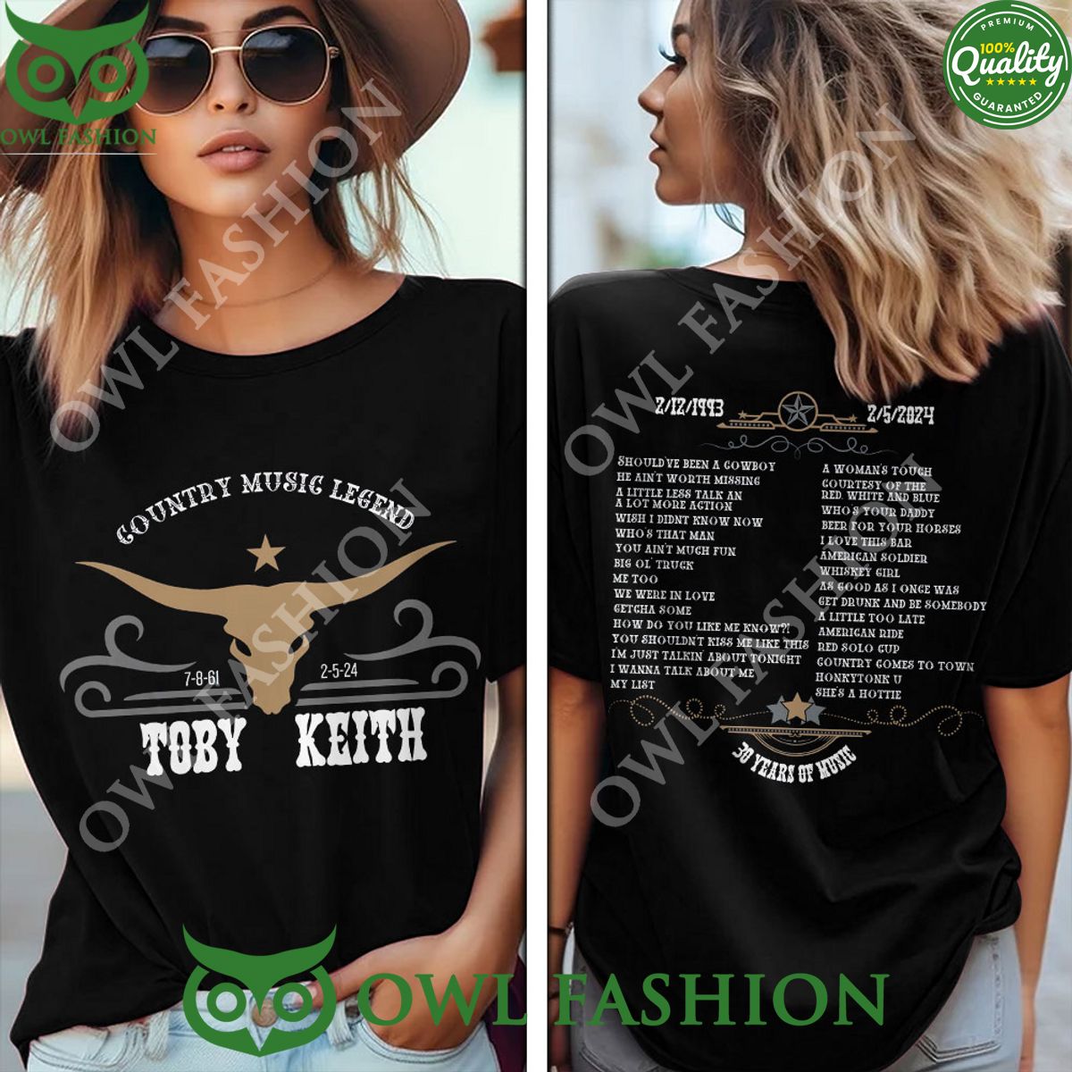 Toby Keith 30 Years Country Music Legend 3D Tshirt Hoodie