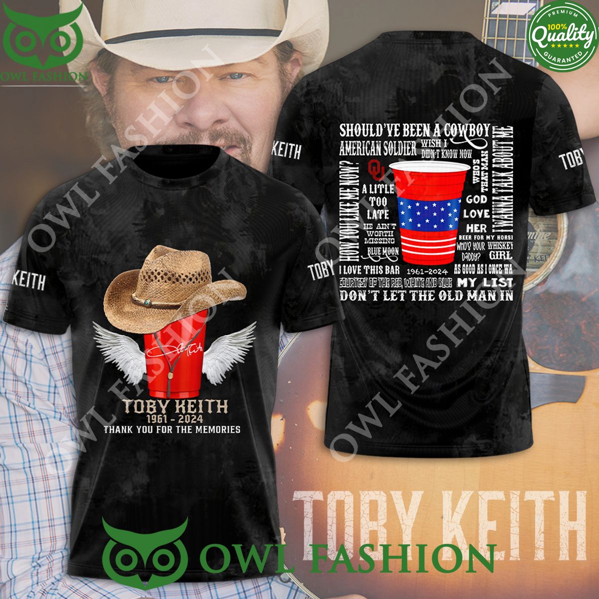 Toby Keith Thank You For The Memories Limited 3D Tshirt Hoodie