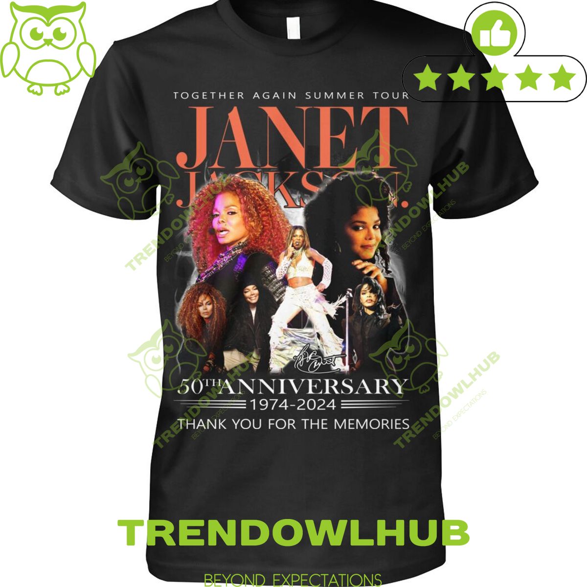 Together Again Summer Tour Janet Jackson 50th Anniversary 1974 2024 thanks t shirt