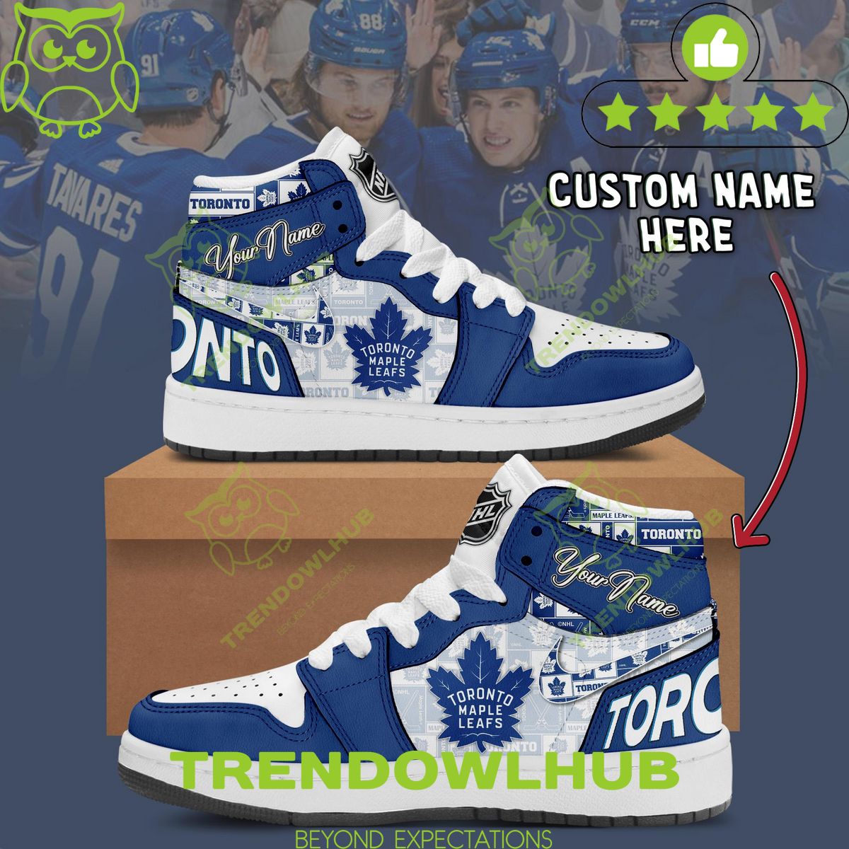 Toronto Maple Leafs NHL Hockey Champion Custom Nike Air Jordan