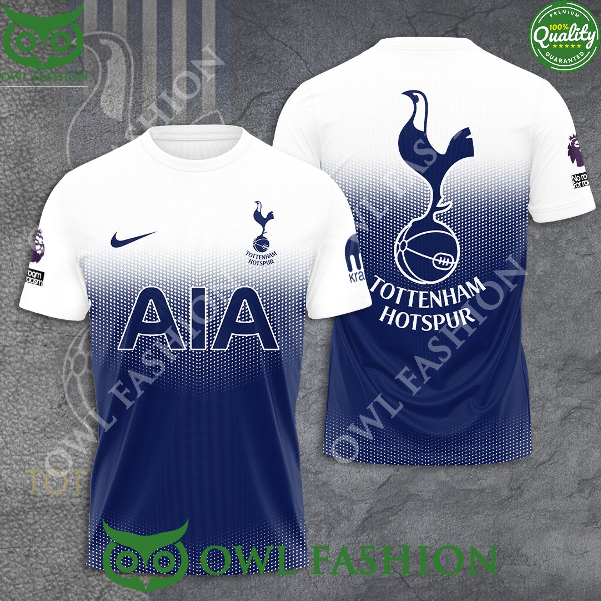 Tottenham Hotspur FC AIA Blue White 3D t Shirt