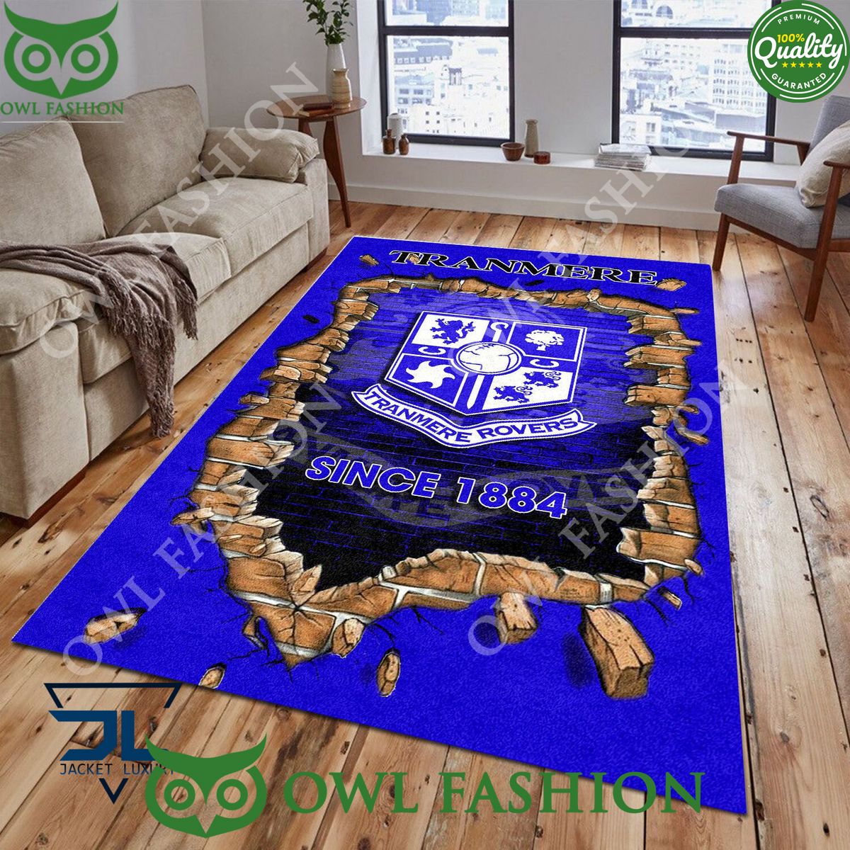 Tranmere Rovers 1863 League Two Living Room Rug Carpet