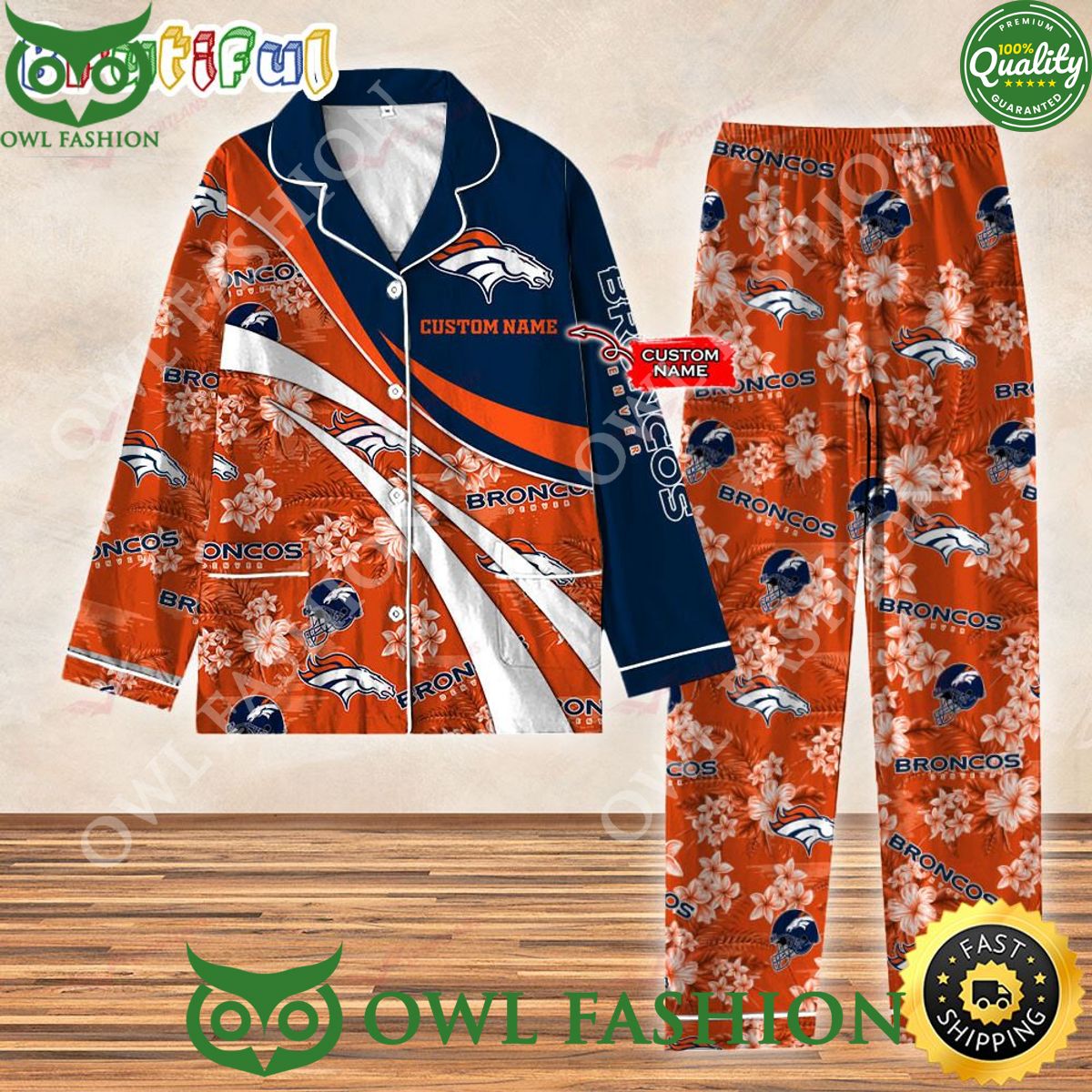 Trending Denver Broncos NFL 3D Personalized Pajamas Set