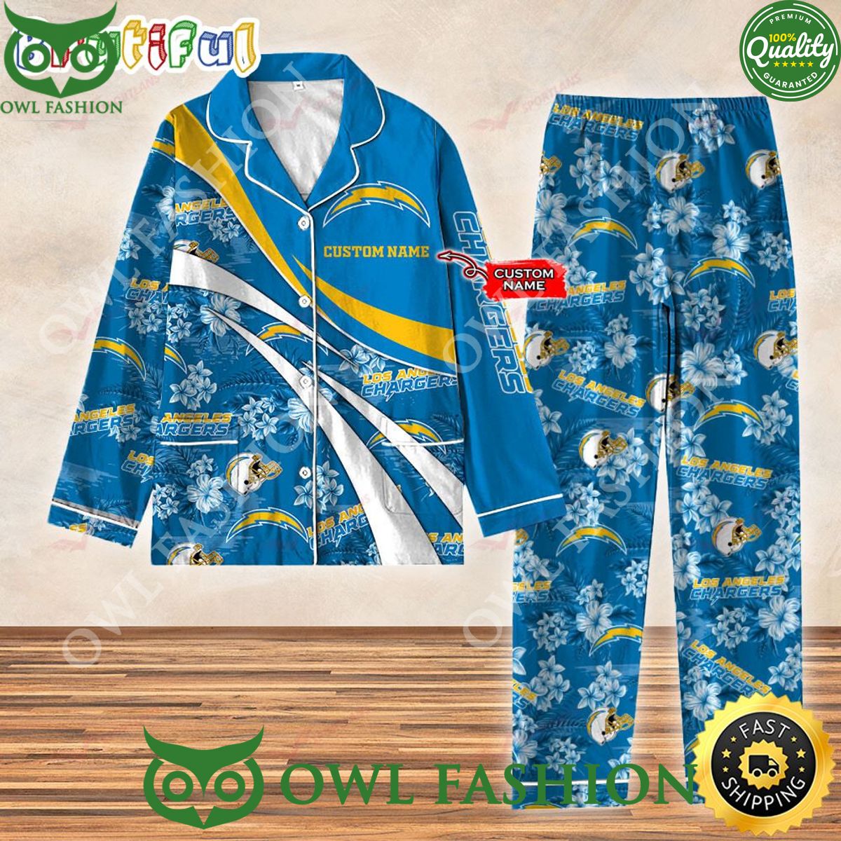Trending Los Angeles Chargers NFL 3D Personalized Pajamas Set