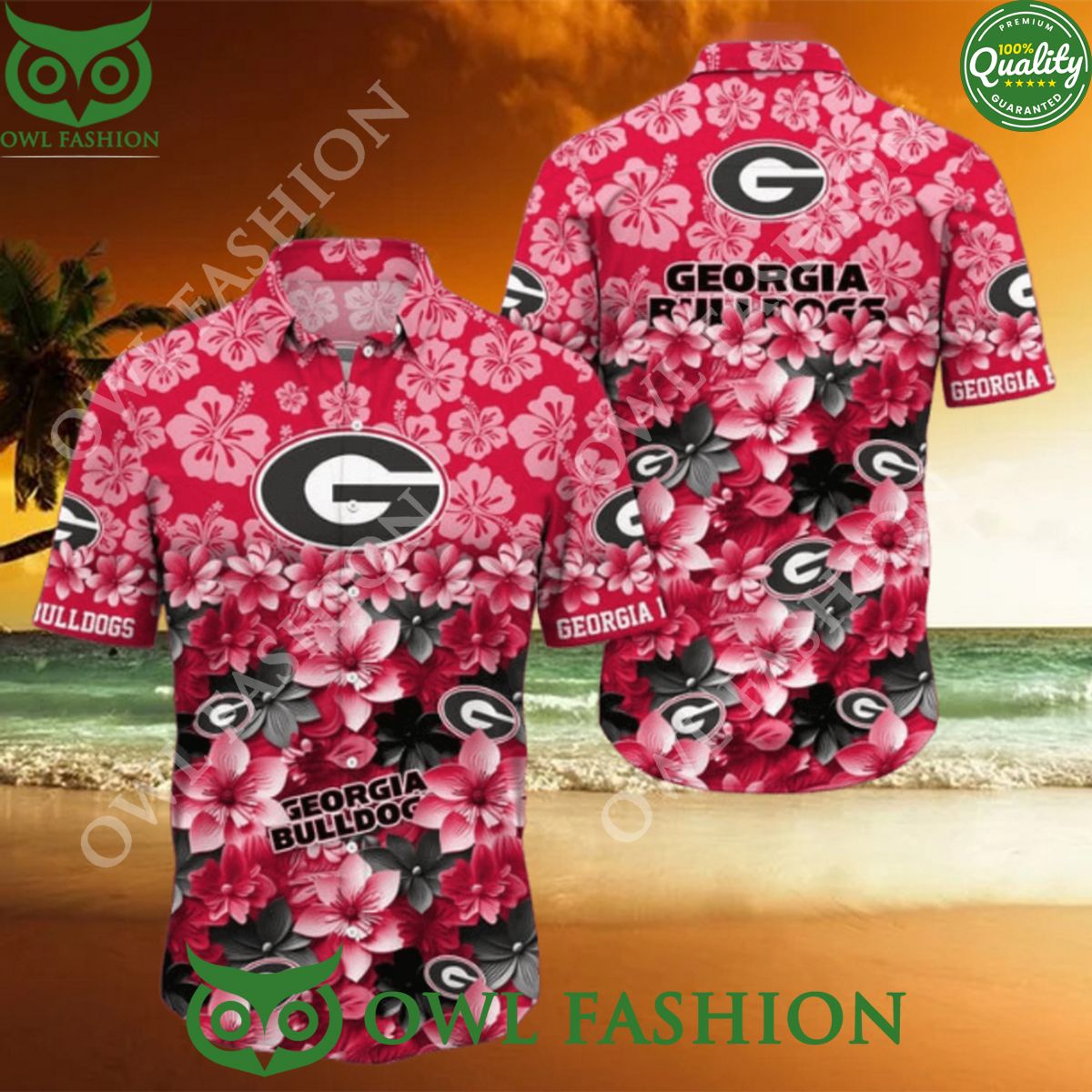 Trending Summer 2024 Georgia Bulldogs NCAA pink Flower Hawaiian Shirt