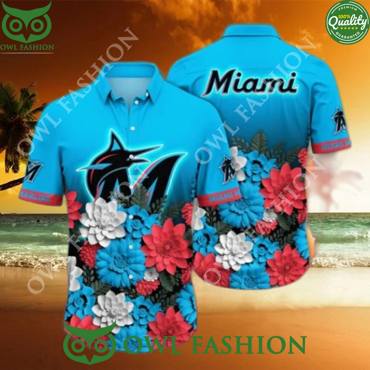 Trending Summer Miami Marlins MLB Flower Hawaiian Shirt