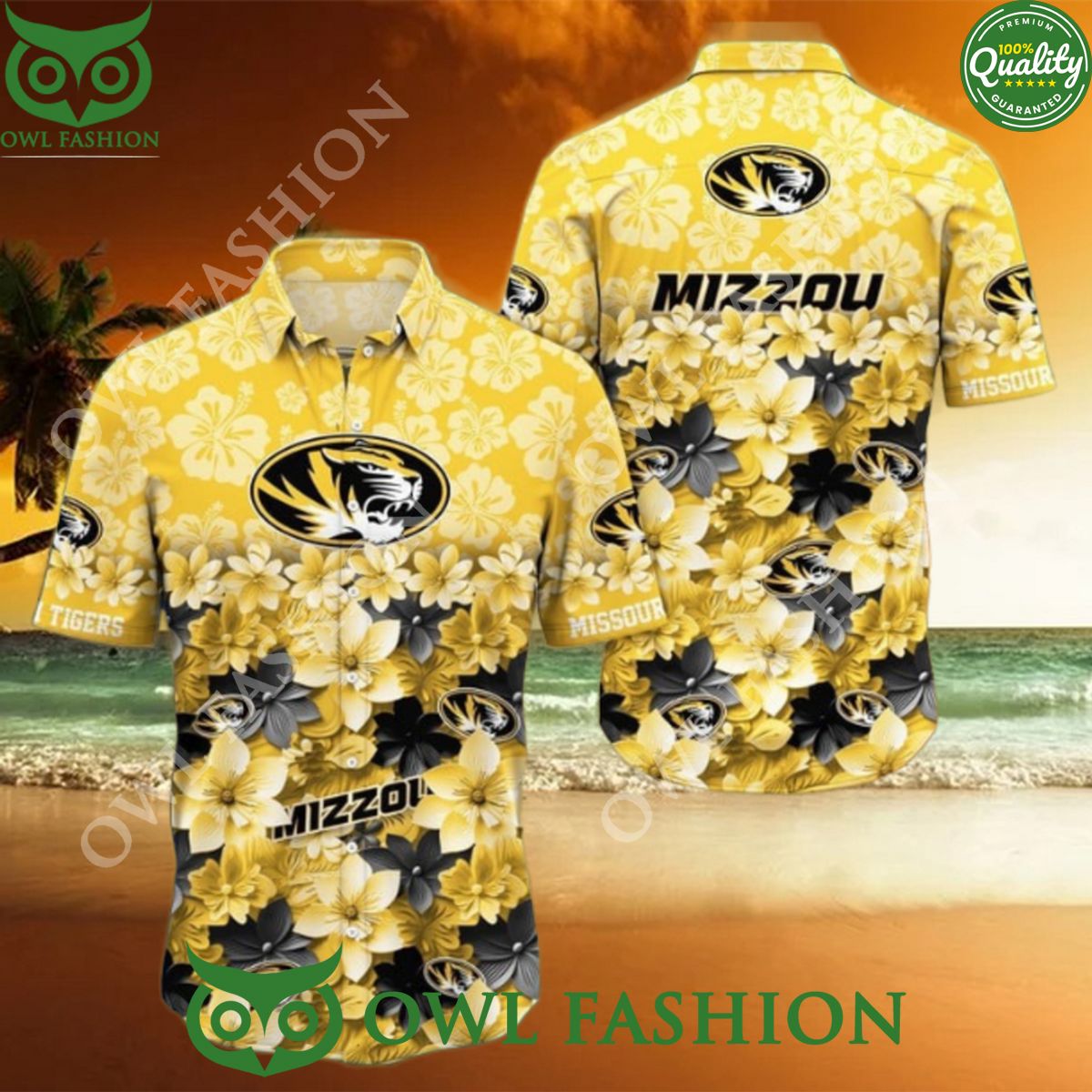 Trending Summer Mizzou Missouri Tigers NCAA2 Hawaiian Shirt Yellow