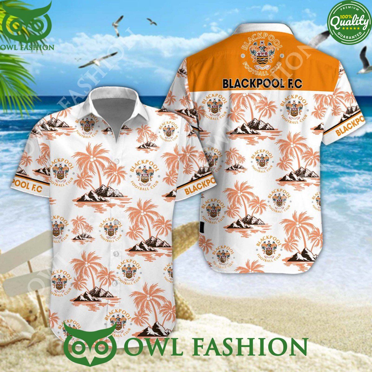 Tropical Football Lancashire Blackpool FC League One hawaii shirt