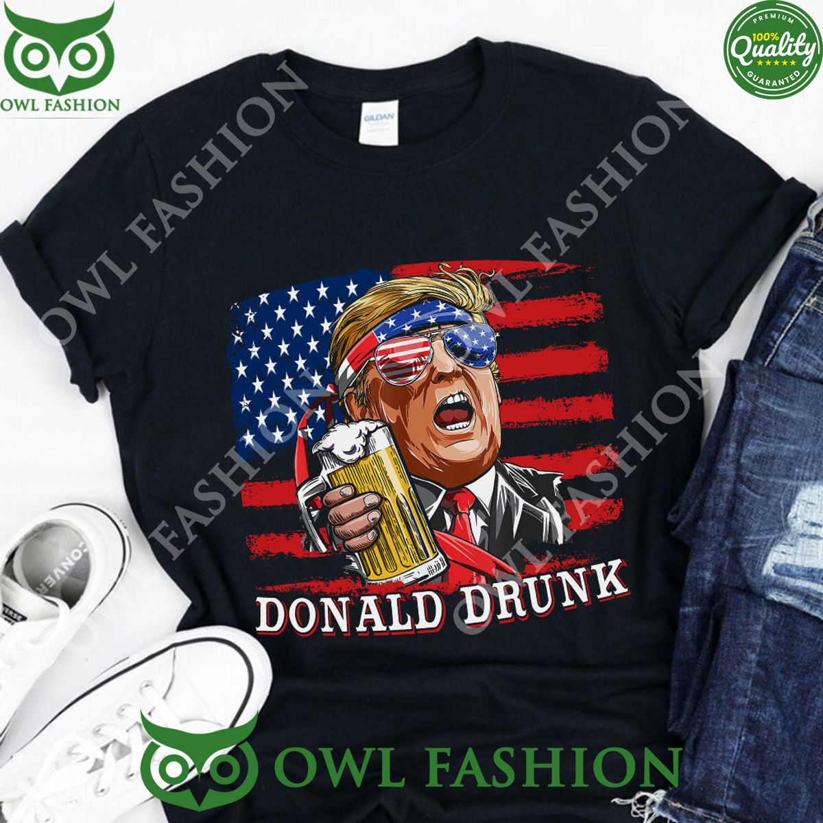 Trump drinking beer for USA t Shirt