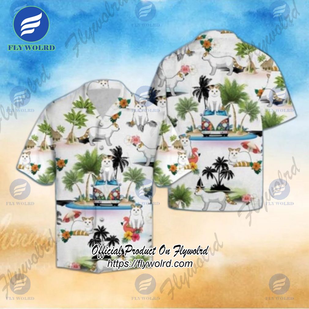 Turkish Van Vacation Summer Button Up Hawaiian Shirt