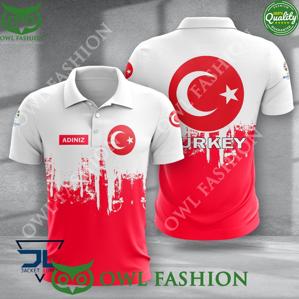 Turkiye Trending Euro 2024 National Team Custom Name 3d Polo Shirt