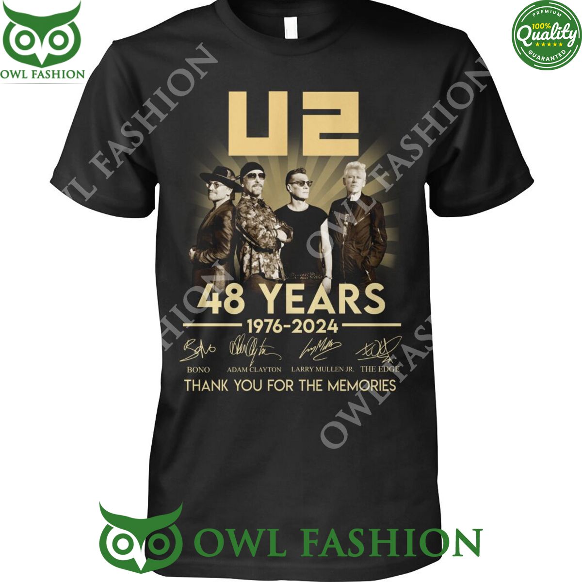 U2 band 48 years 1976 anniversary Thank you memories t shirt