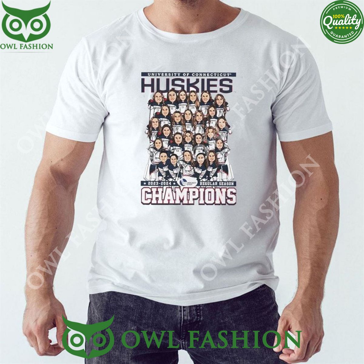 Uconn Huskies 2023 2024 Hockey East Regular Season Champions 2D T-shirt