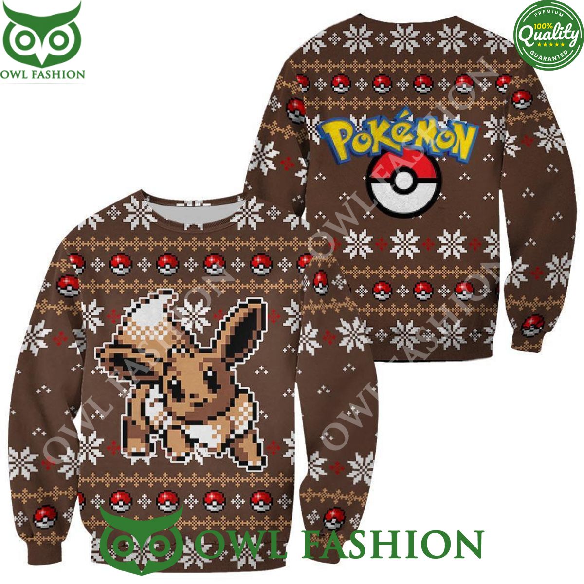 Ugly Christmas Sweater Custom Eevee Xmas Gift