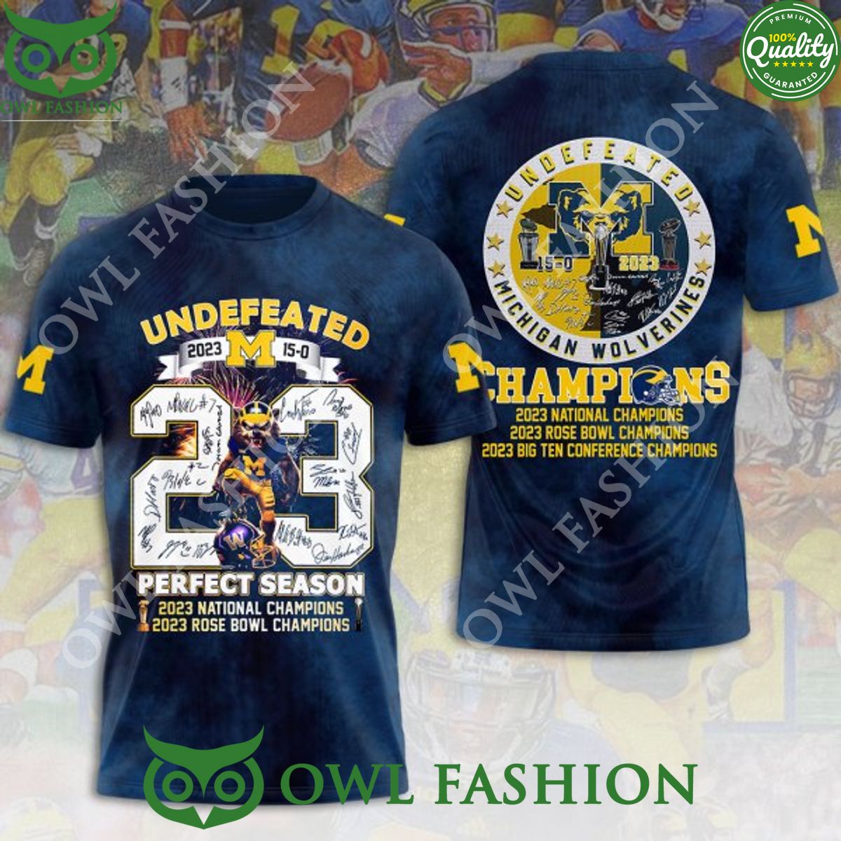 Undefeated Big Ten Conference 23 Perfect season Rose Bowl and National champions Michigan Wolverines t shirt