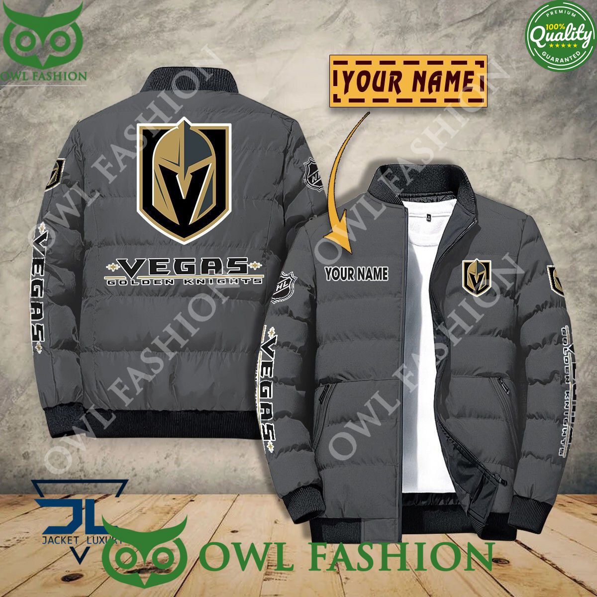 Vegas Golden Knights Custom Name NHL Ice Hockey Puffer Jacket Sport