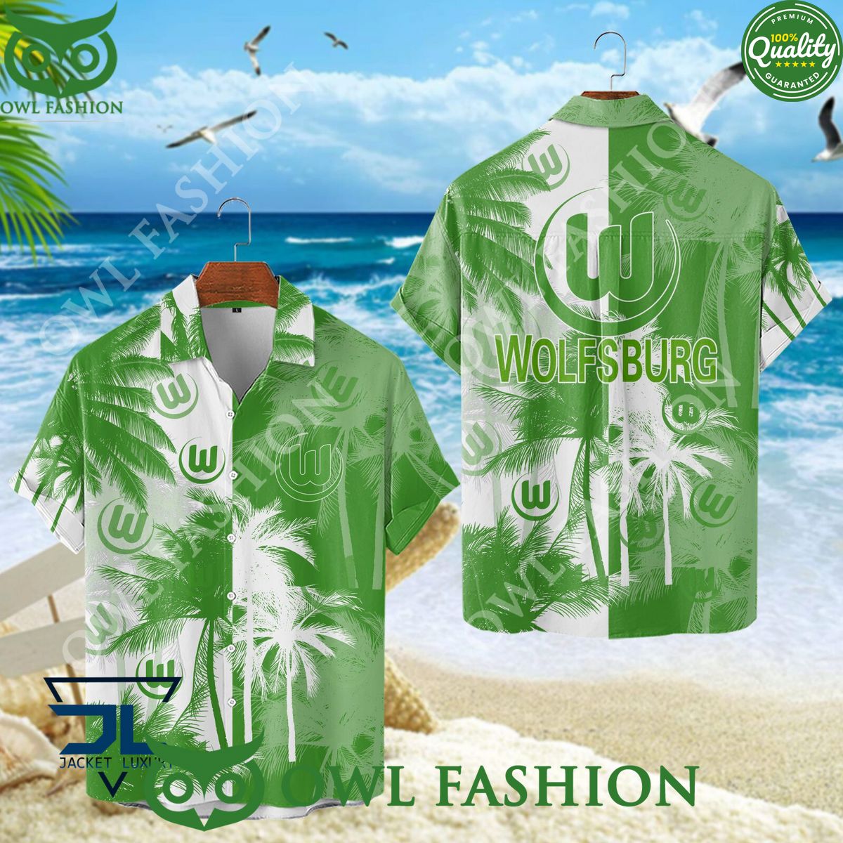 VfL Wolfsburg German professional football club Coconut tree Hawaiian Shirt