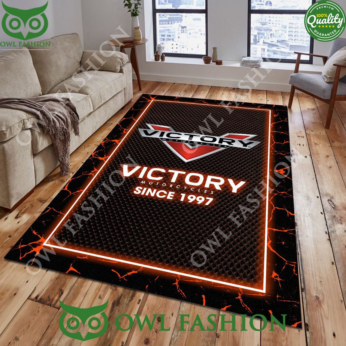 Victory Motorcycles Custom Color Living Room Carpet Rug