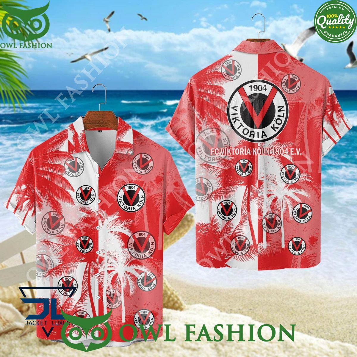 Viktoria Koln German association football club Coconut Tree Hawaiian shirt
