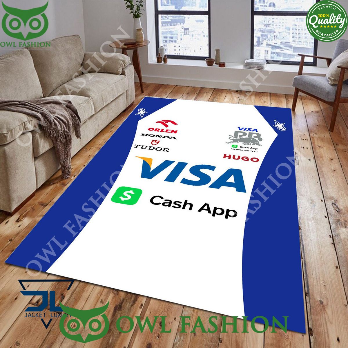 Visa Cash App RB F1 Fomular 1 Rug Carpet For Living Room