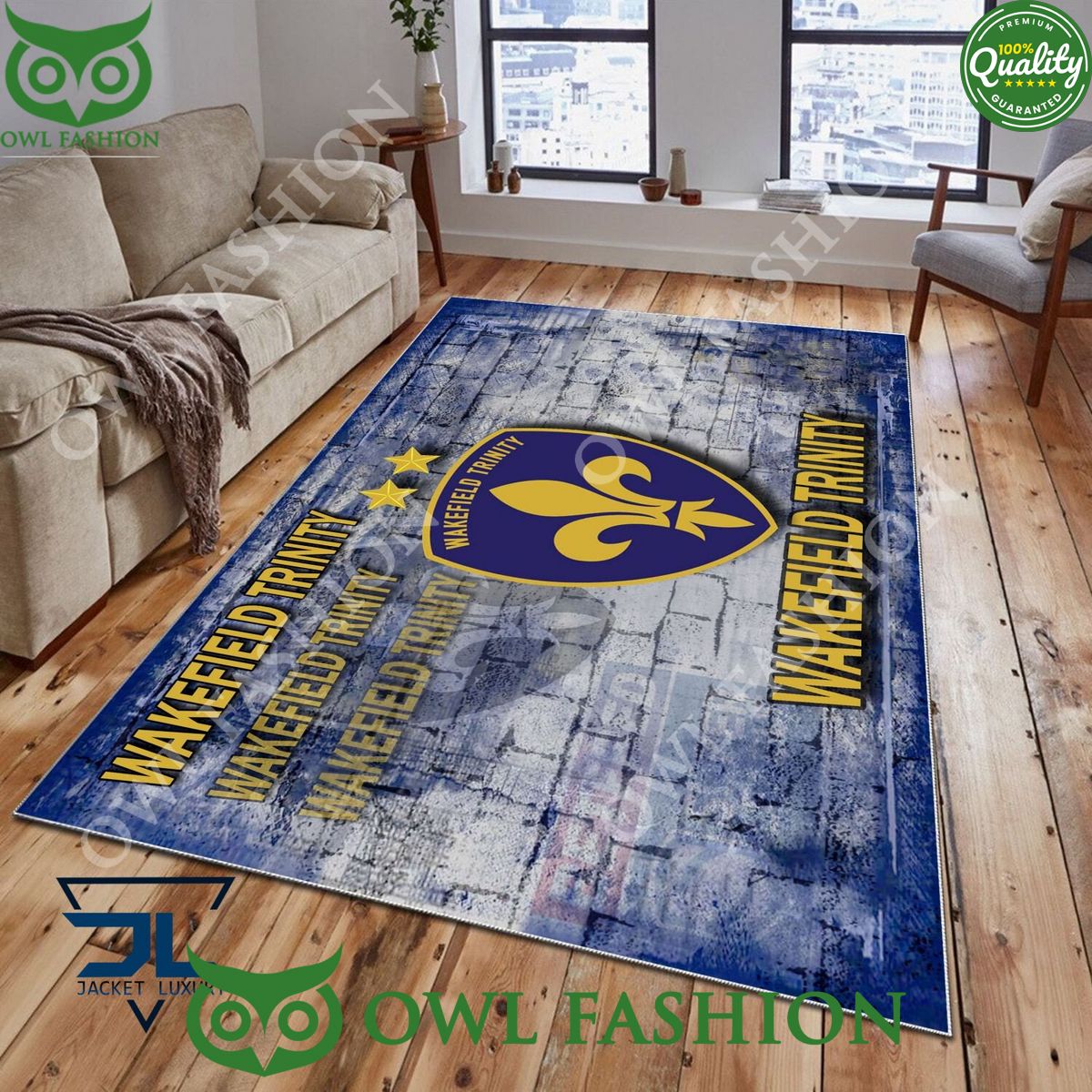 Wakefield Trinity Super League Rugby Carpet Rug