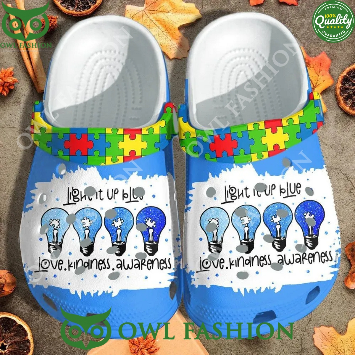 Walk with pride Autism Classic Light It Up Blue Puzzel Crocs Awareness