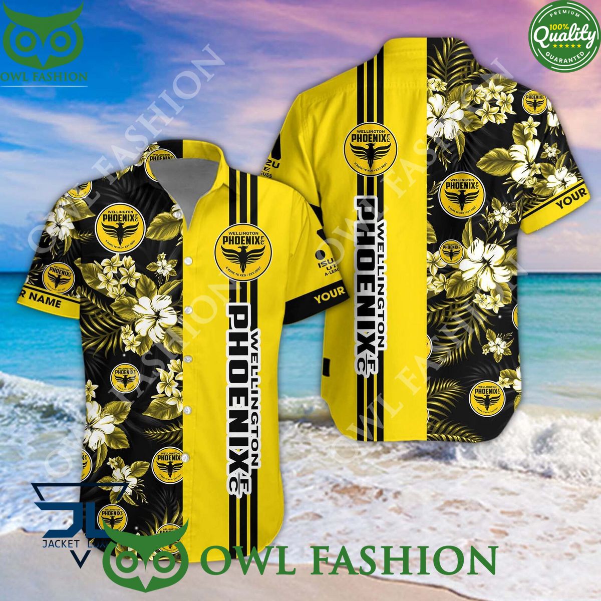 Wellington Phoenix FC A League Football Hawaiian shirt and short