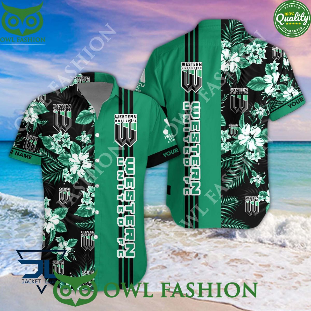 Western United FC A League Football Hawaiian shirt and short