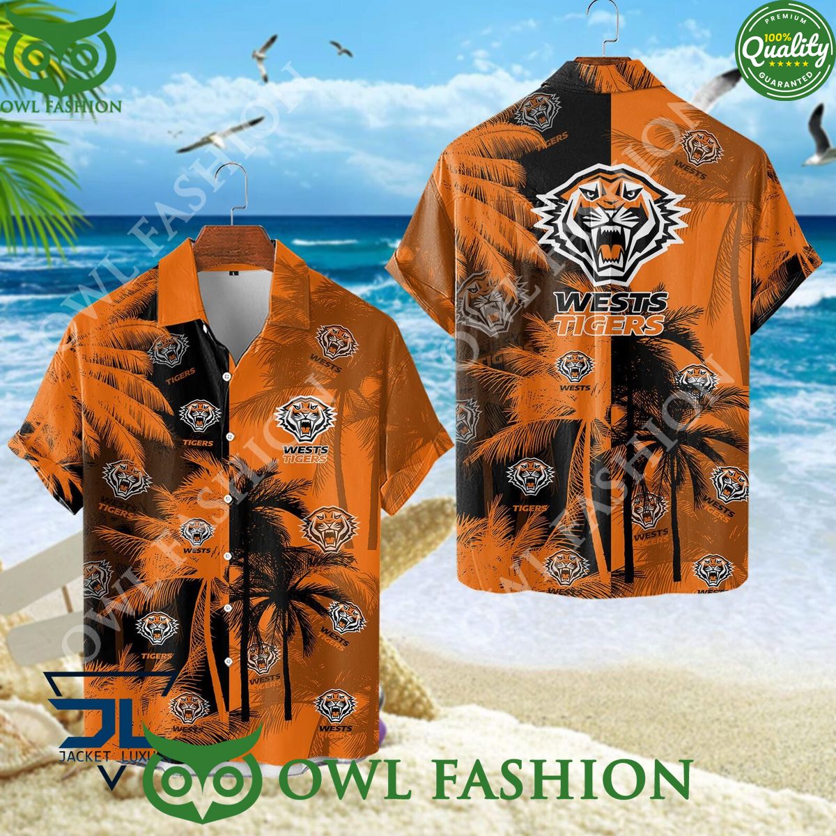 Wests Tigers NRL Australasia Football Rugby Hawaiian shirt and short