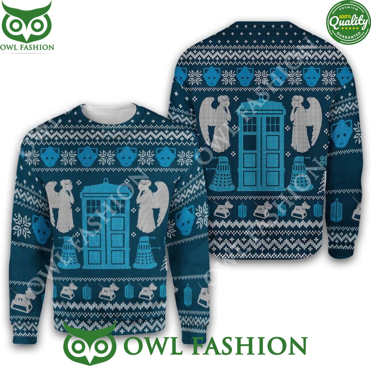 WHO'S Outside Doctor Who Ugly Christmas Sweater Jumper