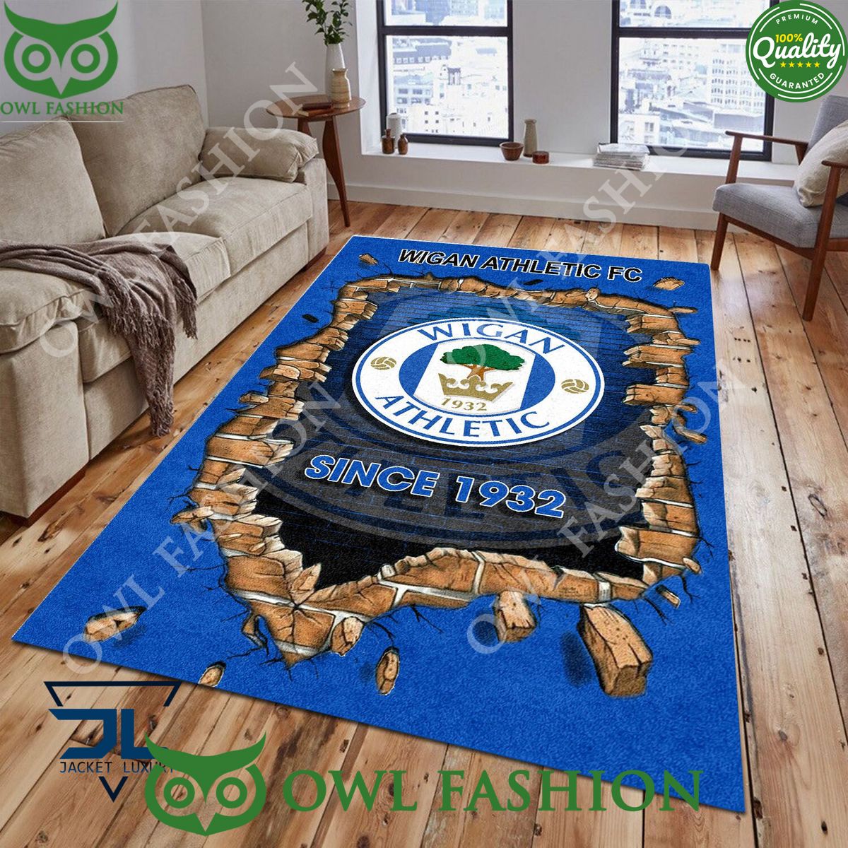 Wigan Athletic 1840 League Two Living Room Rug Carpet