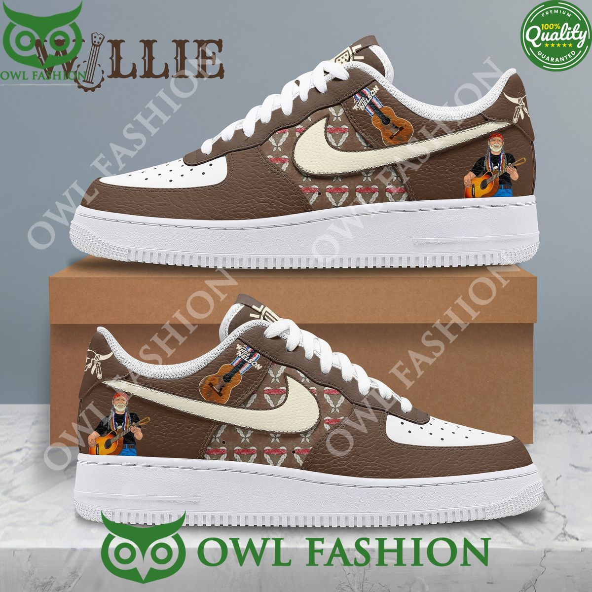 Willie Nelson American country singer guitarist Premium Air Force 1 Shoes