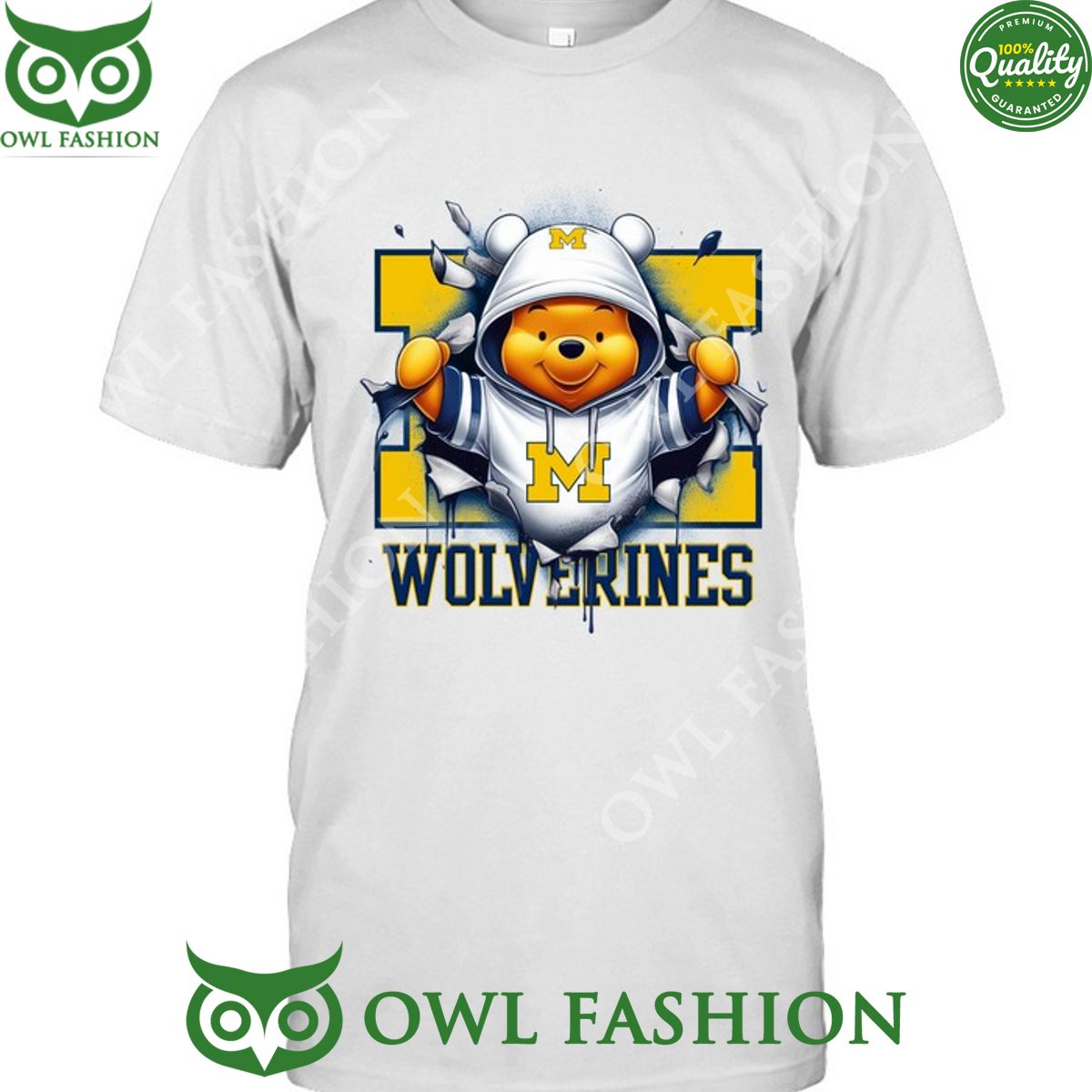 Winnie the Pooh Michigan Wolverines NFL Cute t shirt