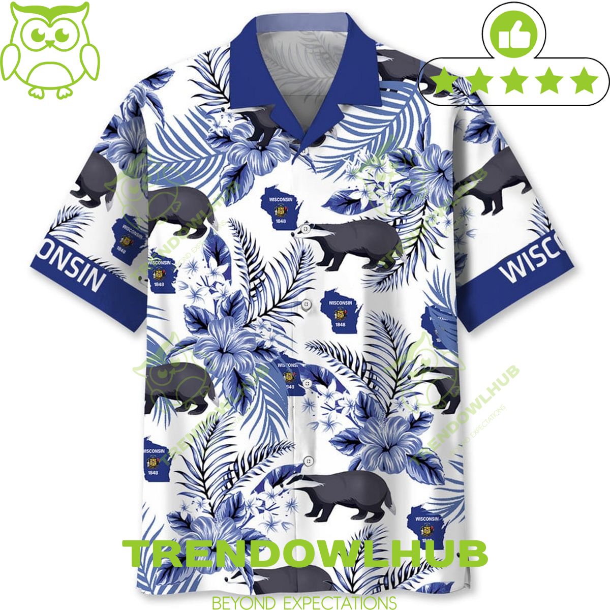 Wisconsin US state Proud 1848 hawaiian shirt