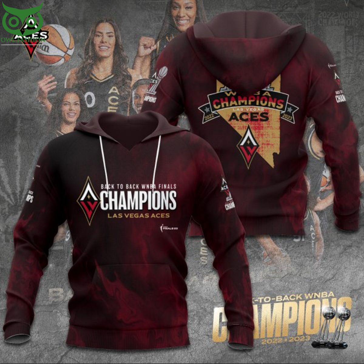 WNBA Finals Champions Shirt Las Vegas Aces 3d hoodie