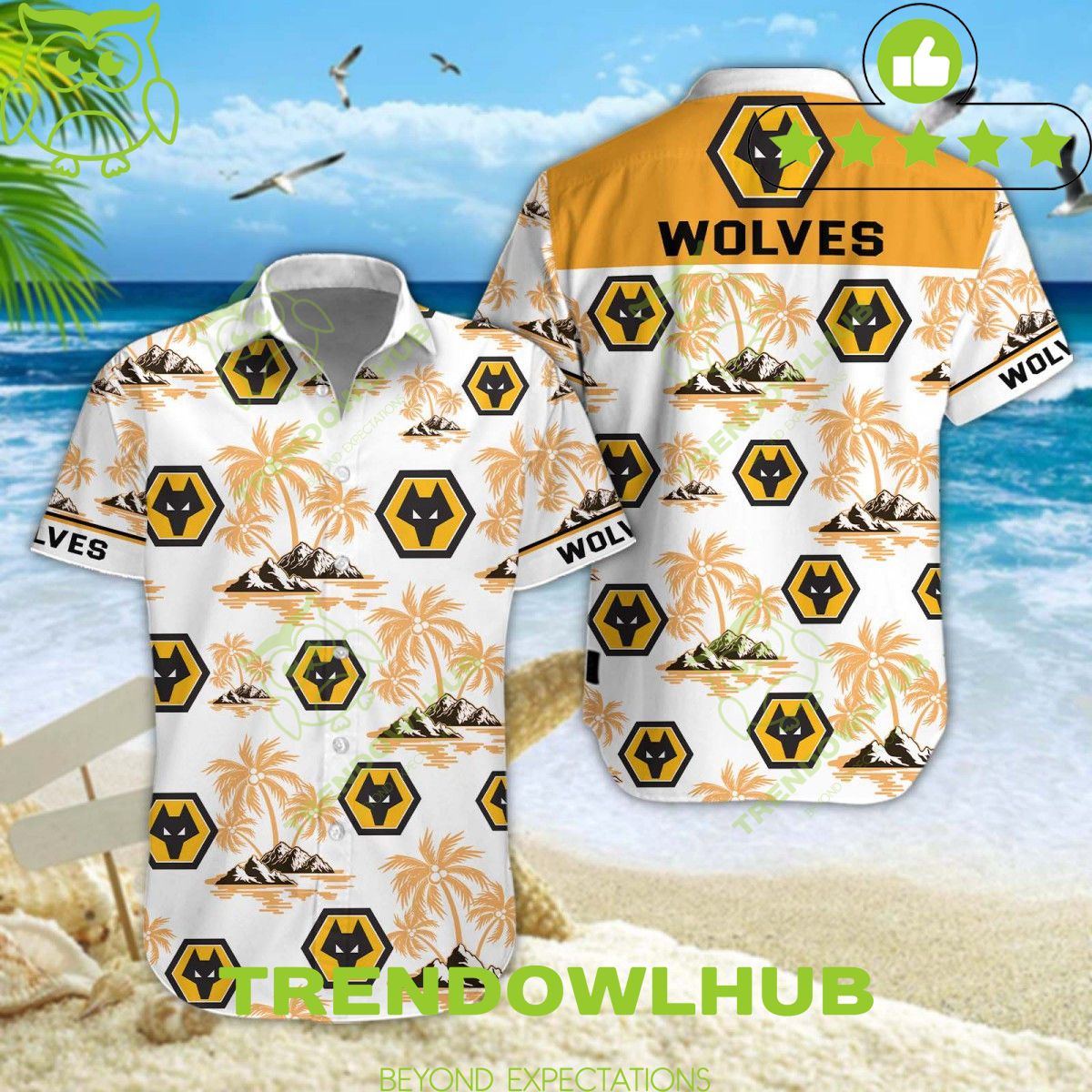 Wolverhampton Wanderers F.C Gary O'Neil EPL Coconut Hawaiian shirt