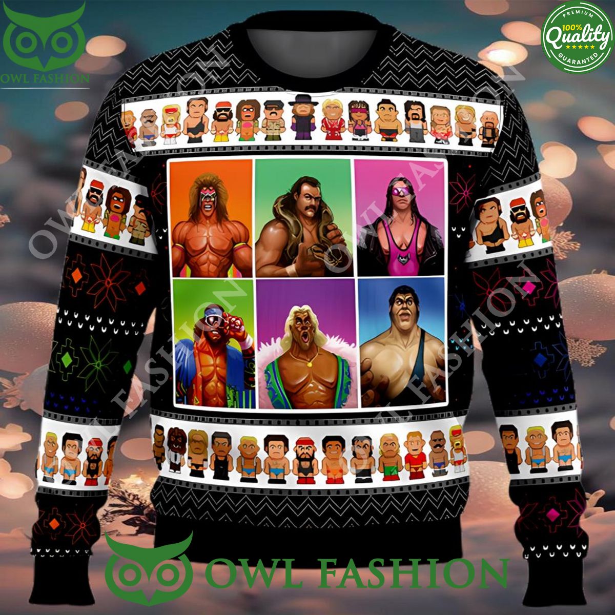 WWF Wrestling Legends Ugly Christmas Sweater Jumper