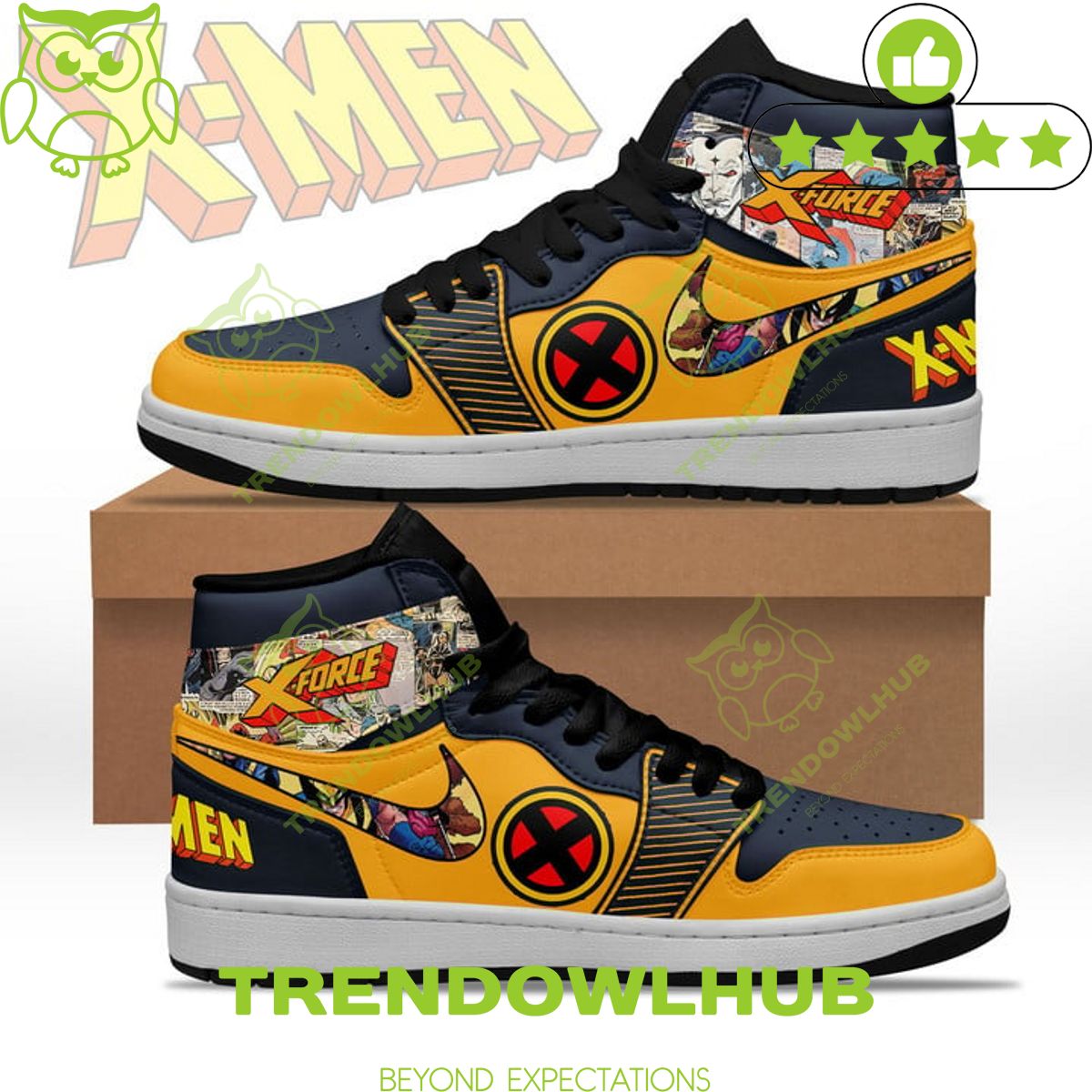 X Men X force Wolverine Premium Air Jordan High Top Sneaker Boots