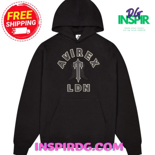 TRAPSTAR X AVIREX HOODIE  BLACK